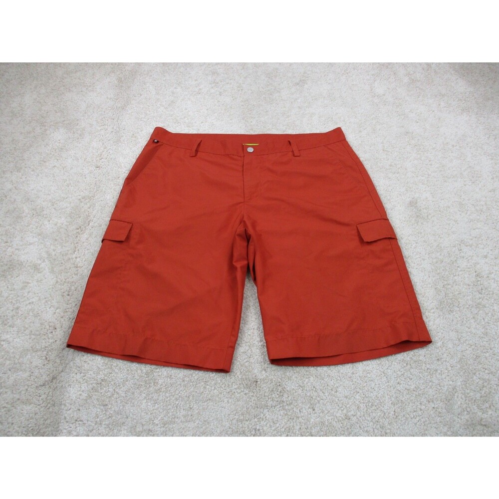 J. Lindeberg Shorts Mens 36 Rust Red Performance Stretch Cargo Polyester Golf
